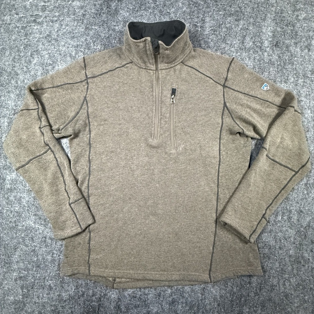 Kuhl Interceptr 1/4 Zip Fleece Mens M Oatmeal Alfpaca Pullover 3111